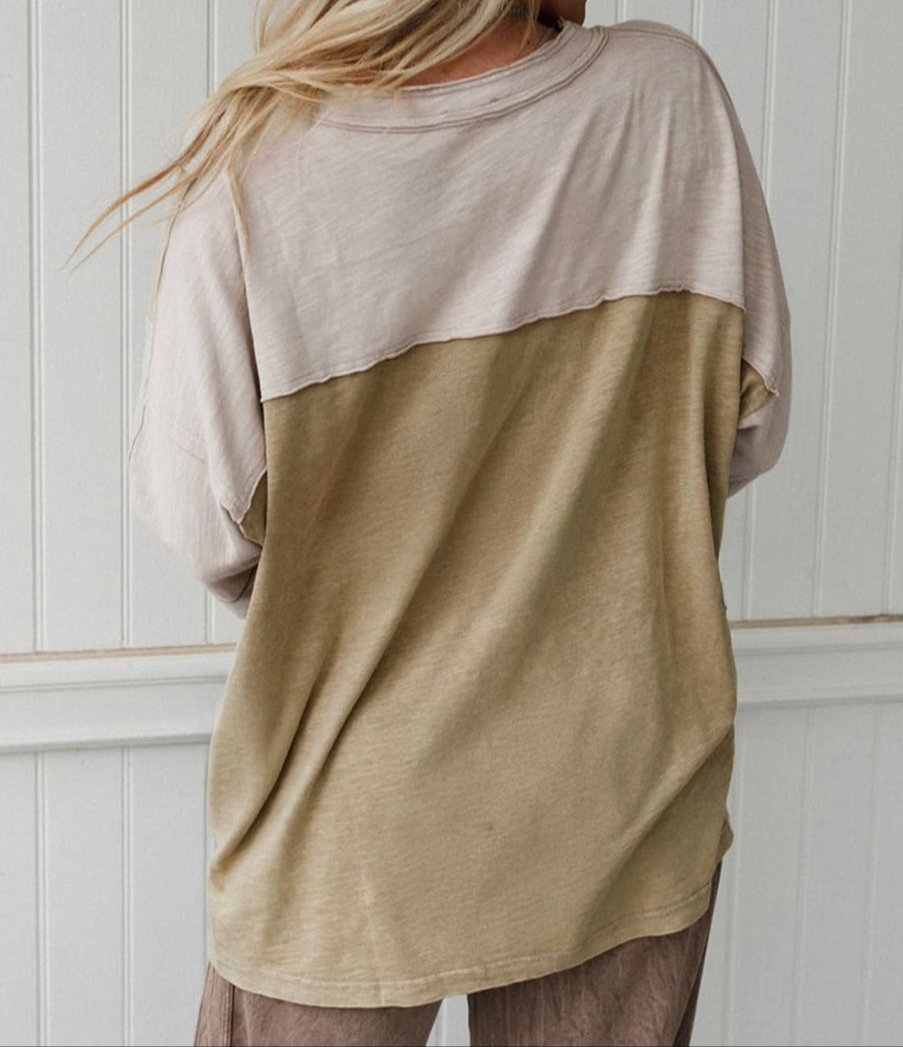 Pink Flower Patch Oversized Top LT