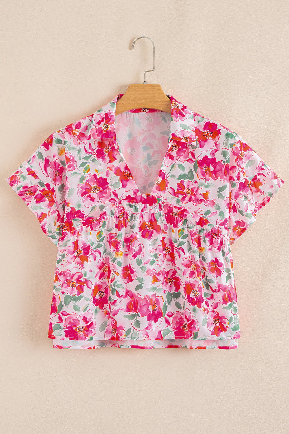 Pink Floral Boxy Blouse LT
