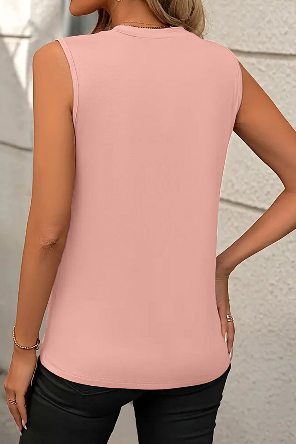 Light Pink Pleated Tank Top RTS