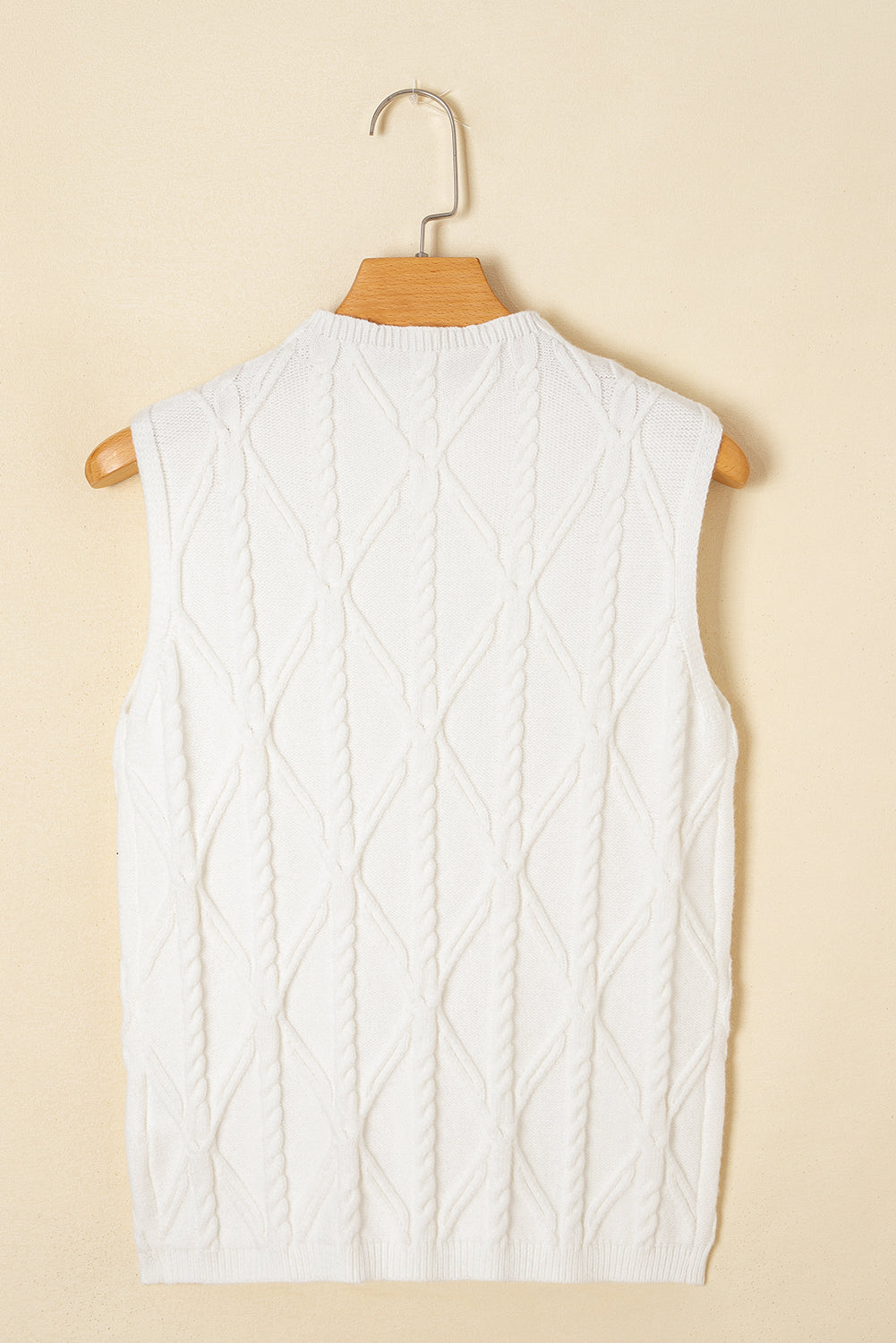 White Pearled Sweater Vest LT