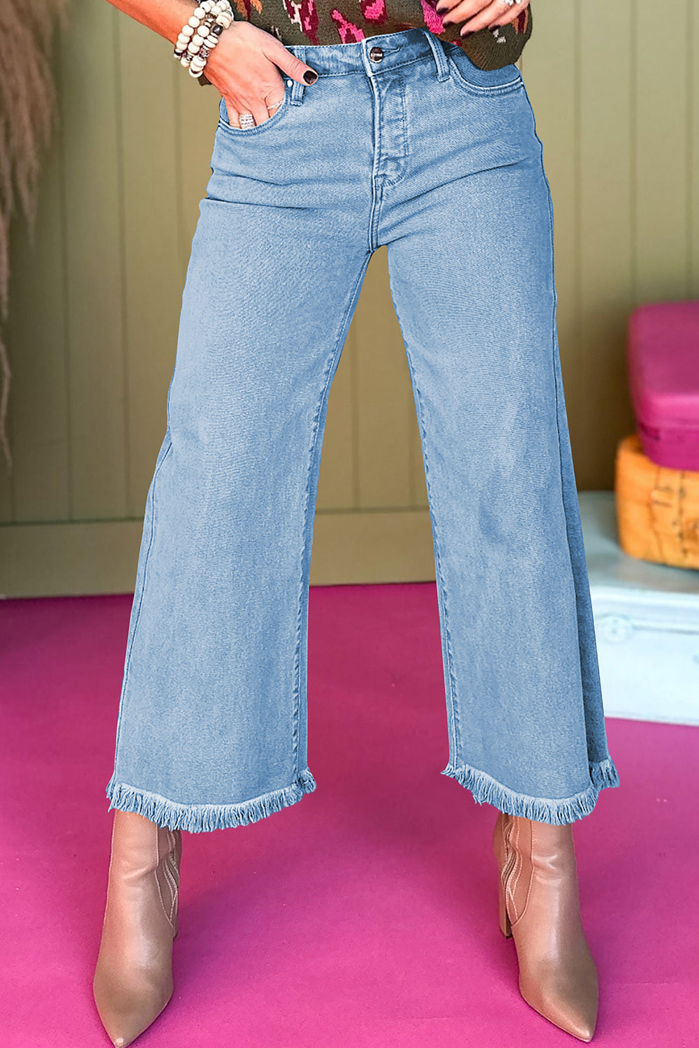 Acid High Rise Cropped Wide Leg LT