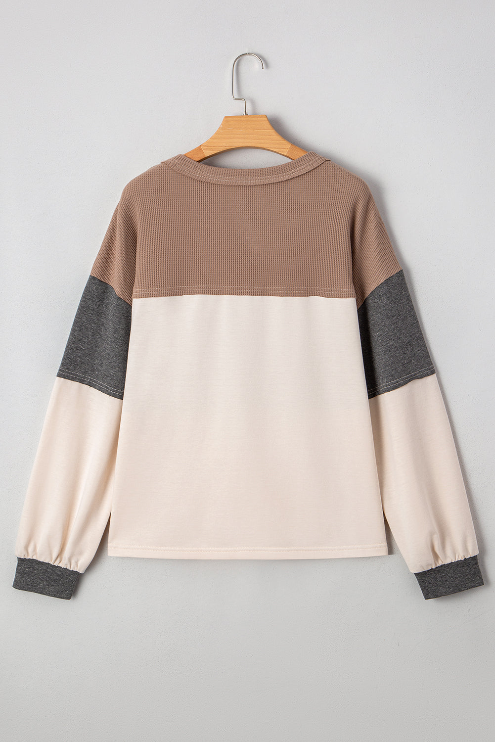 Colorblock Waffle Henley Top August.