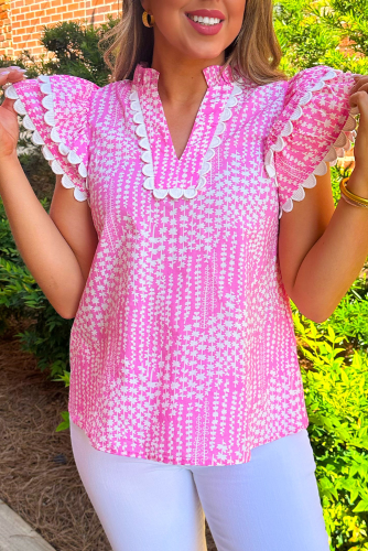 Pink Floral Pattern Top