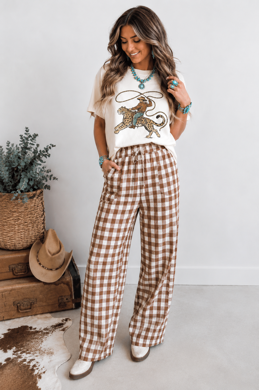 Gingham Plaid Pants