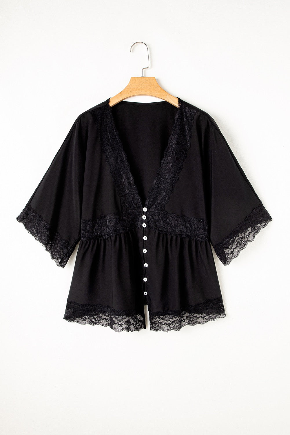 Black Lace Plus Size Top LT