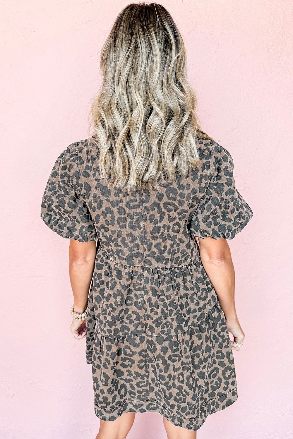 Brown Leopard Denim Dress LT