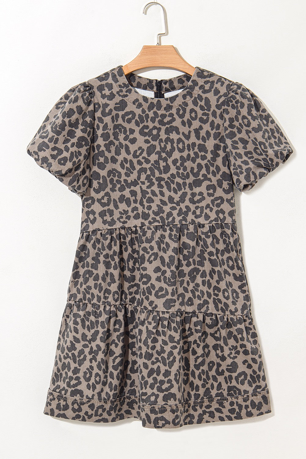 Brown Leopard Denim Dress LT