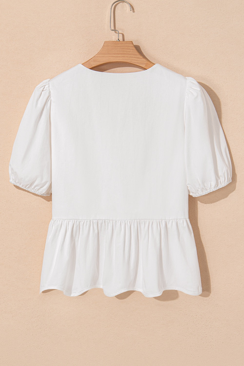 White Bow Knot Peplum Blouse LT