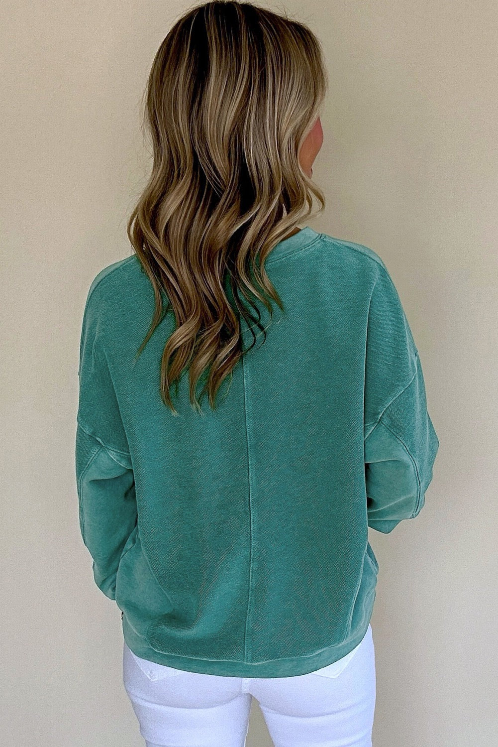 Teal Pullover July.