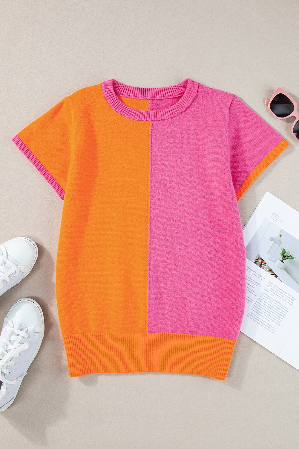 Two Toned Sweater Top May.