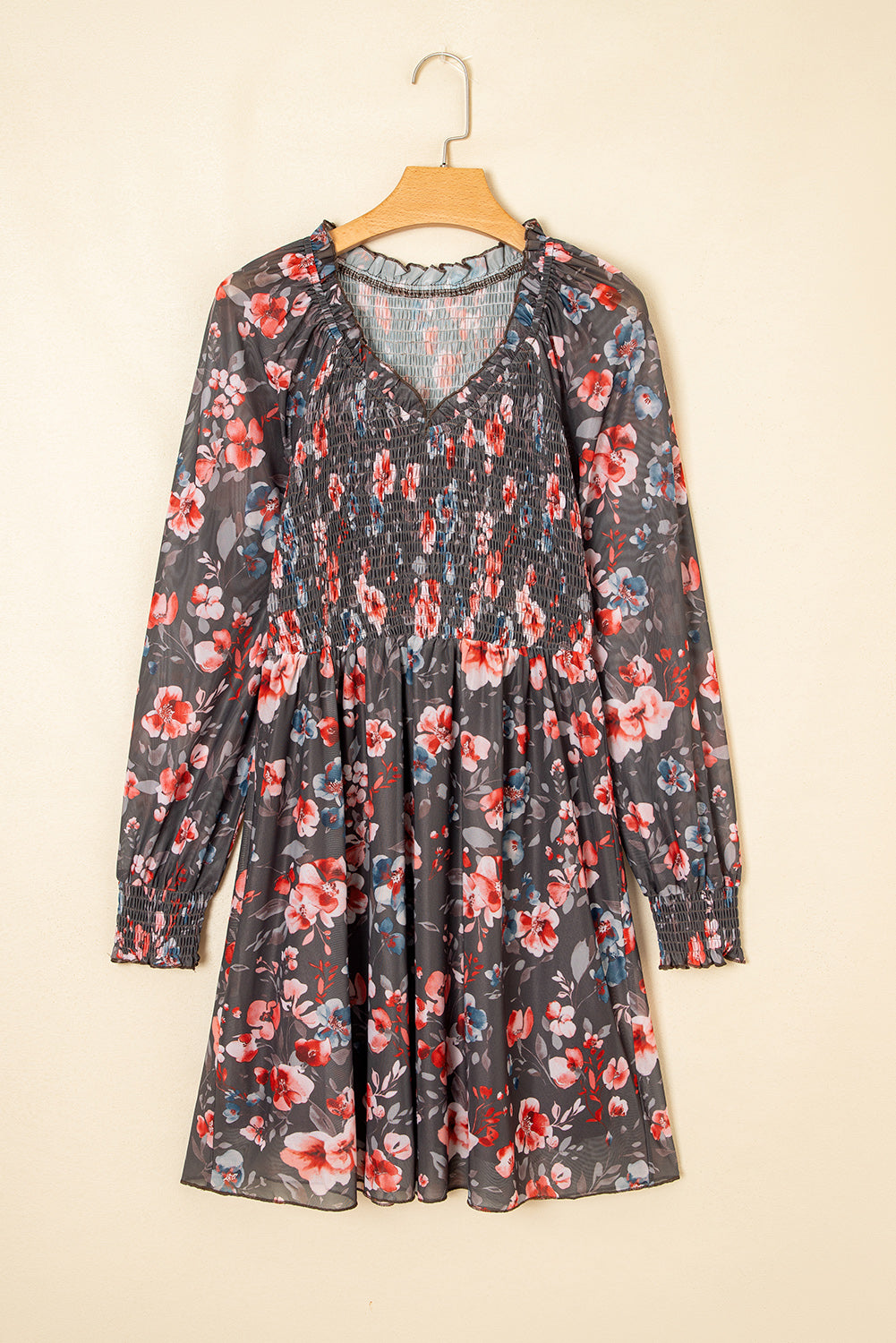 Smocked Floral Mesh Dress September.