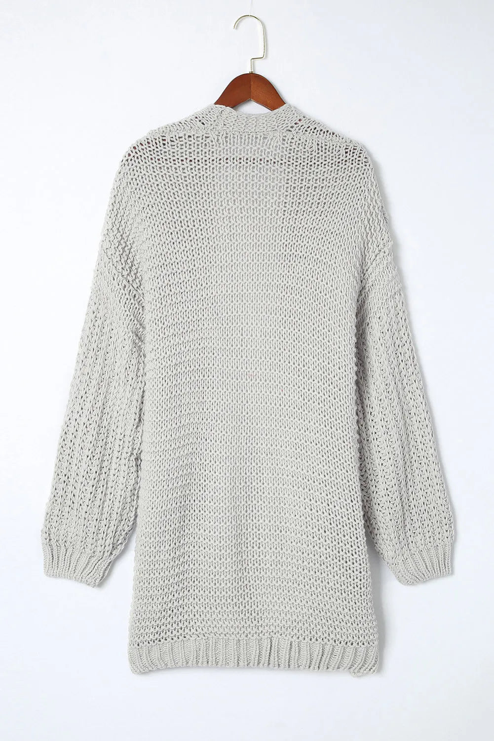 Gray Oversized Drop Shoulder Cardigan