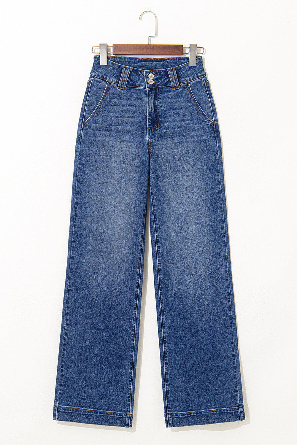 Double Button Fly Straight Jeans LT