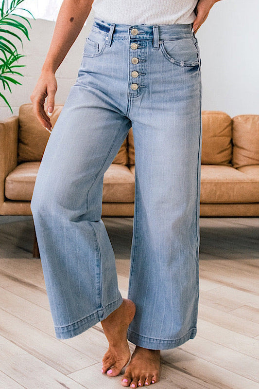 Button Fly Wide Leg Jeans RTS