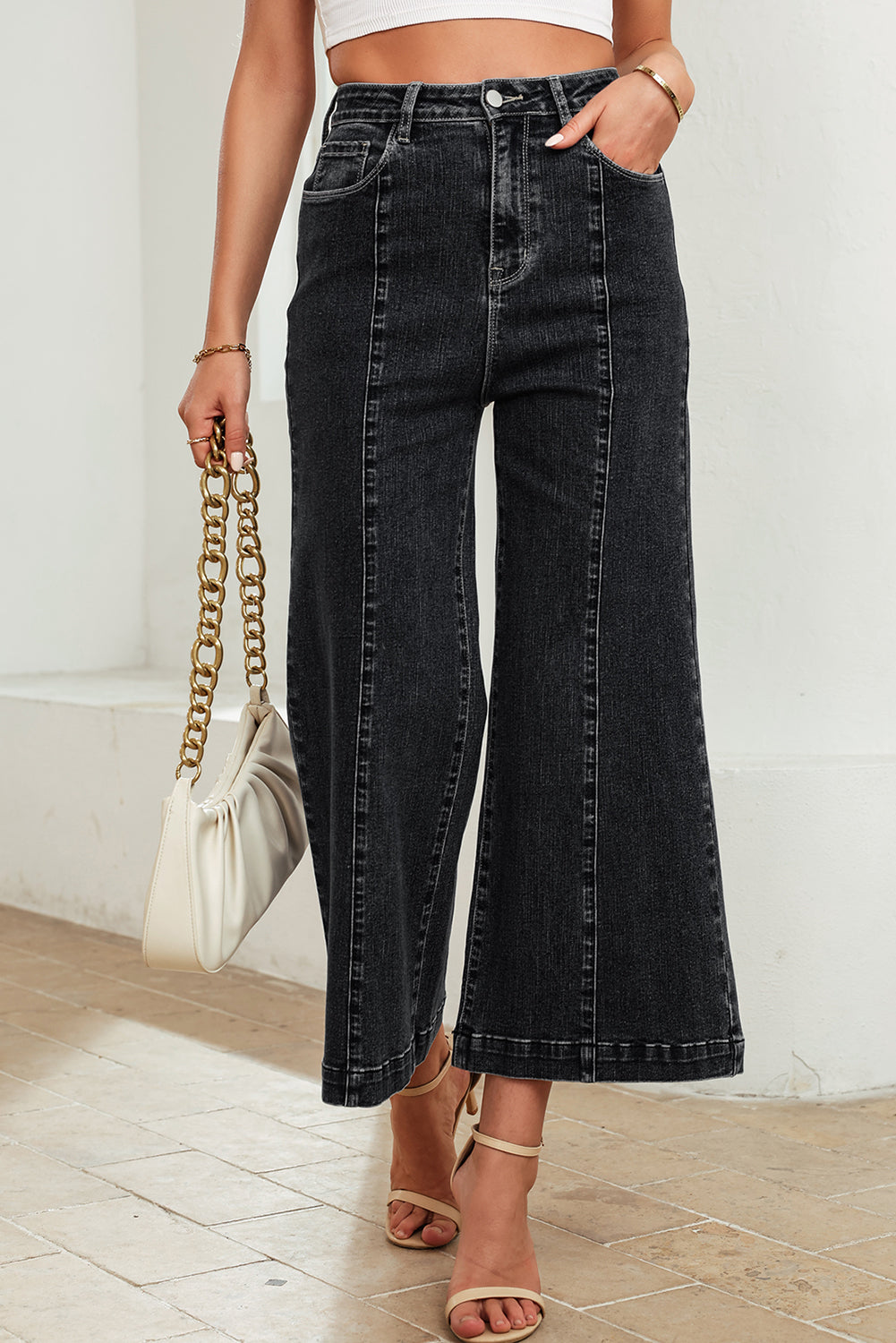 Flared Cropped Jeans LT