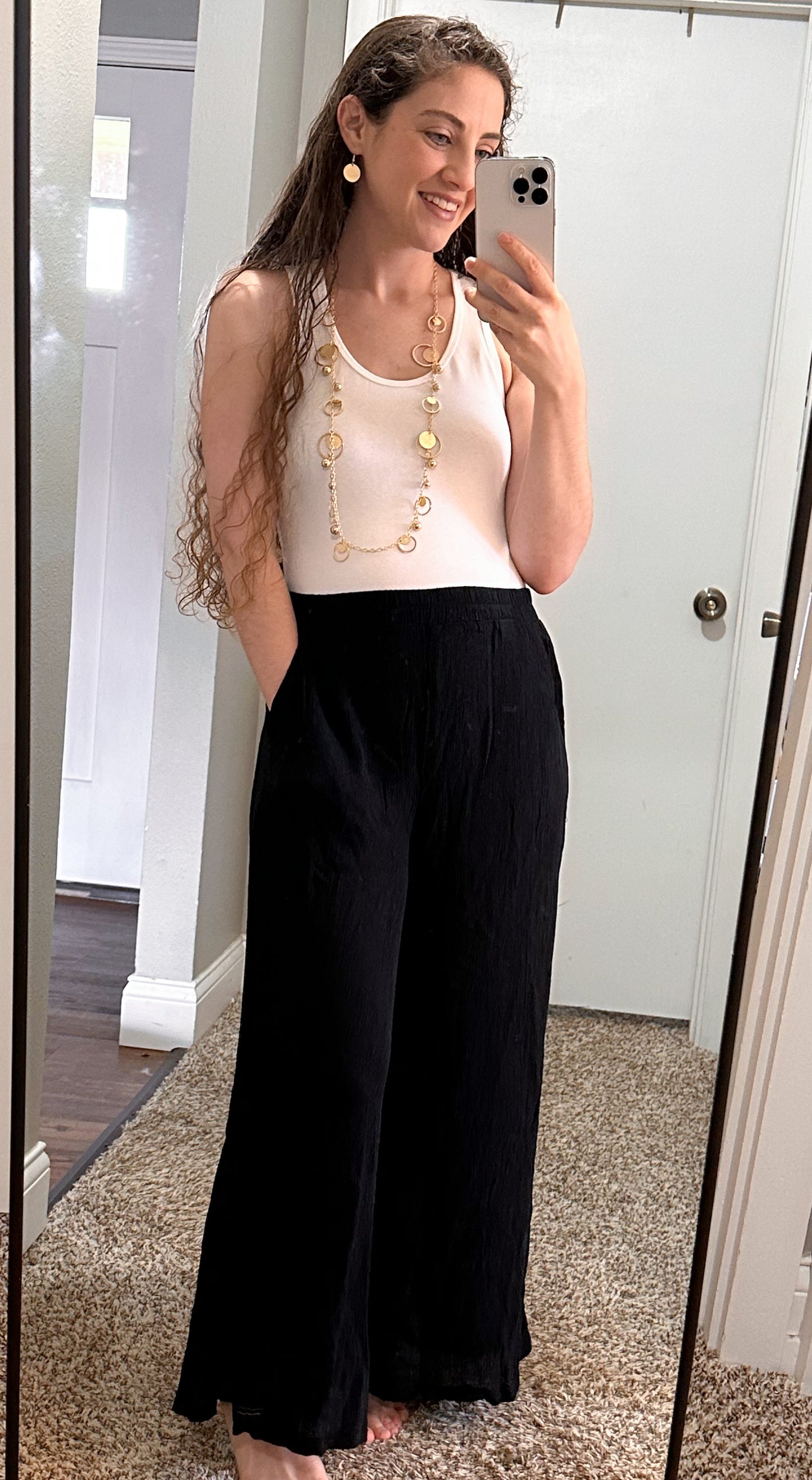 Crinkle Wide Leg Pants