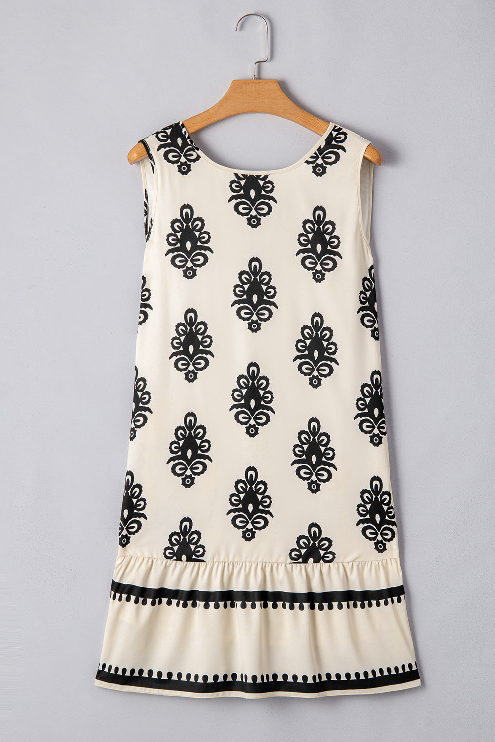 Beige Geometric Bowknot Dress LT