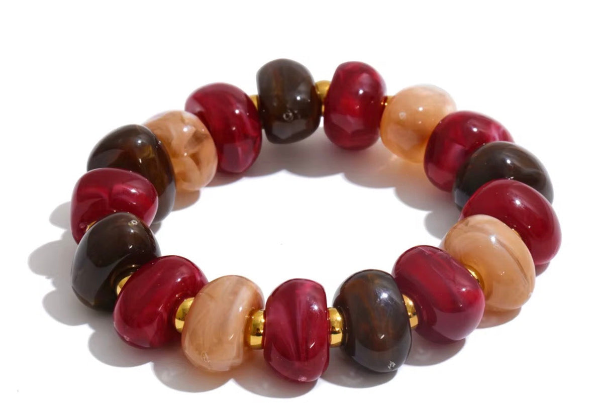 Fall Beaded Necklace & Bracelet