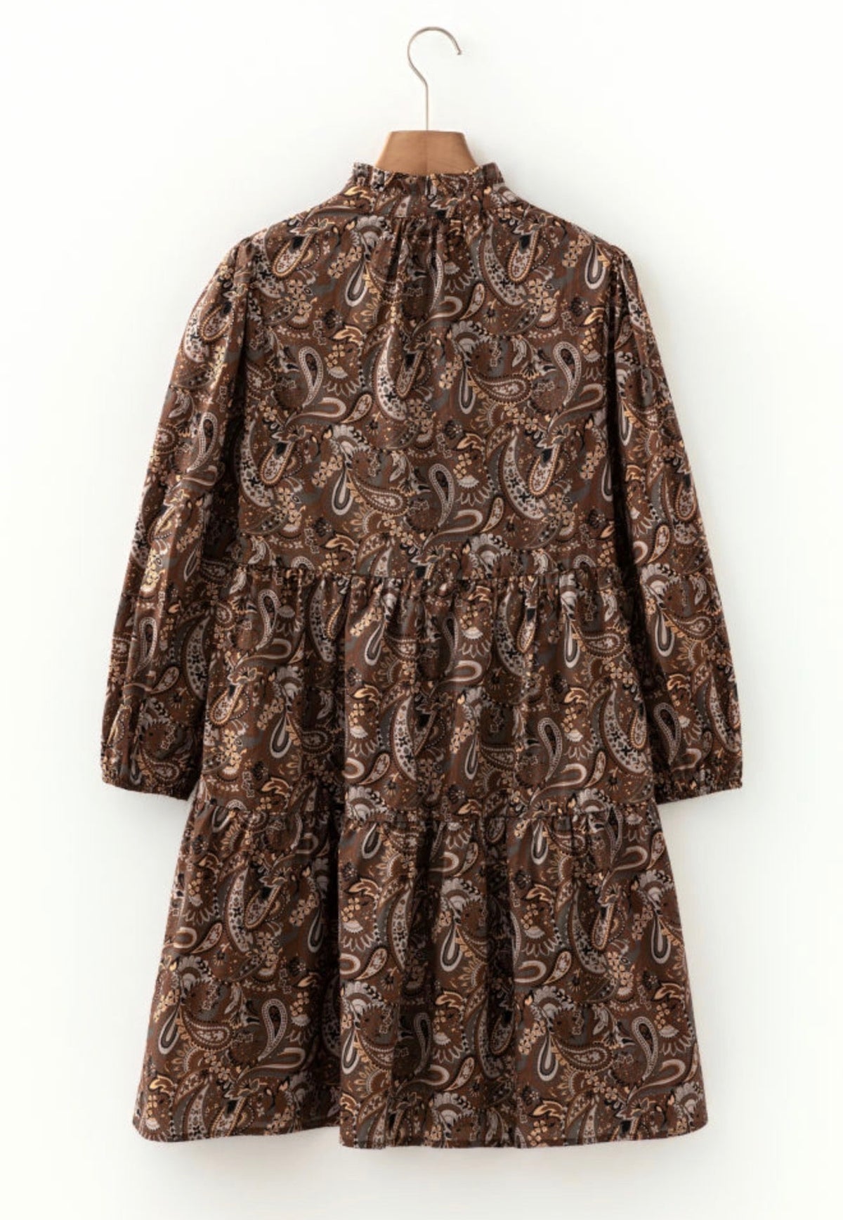 Brown Paisley Flowy Dress 100% Cotton