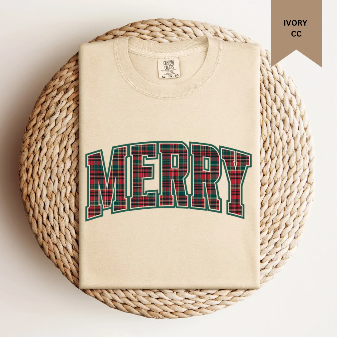 Plaid Merry Tee.