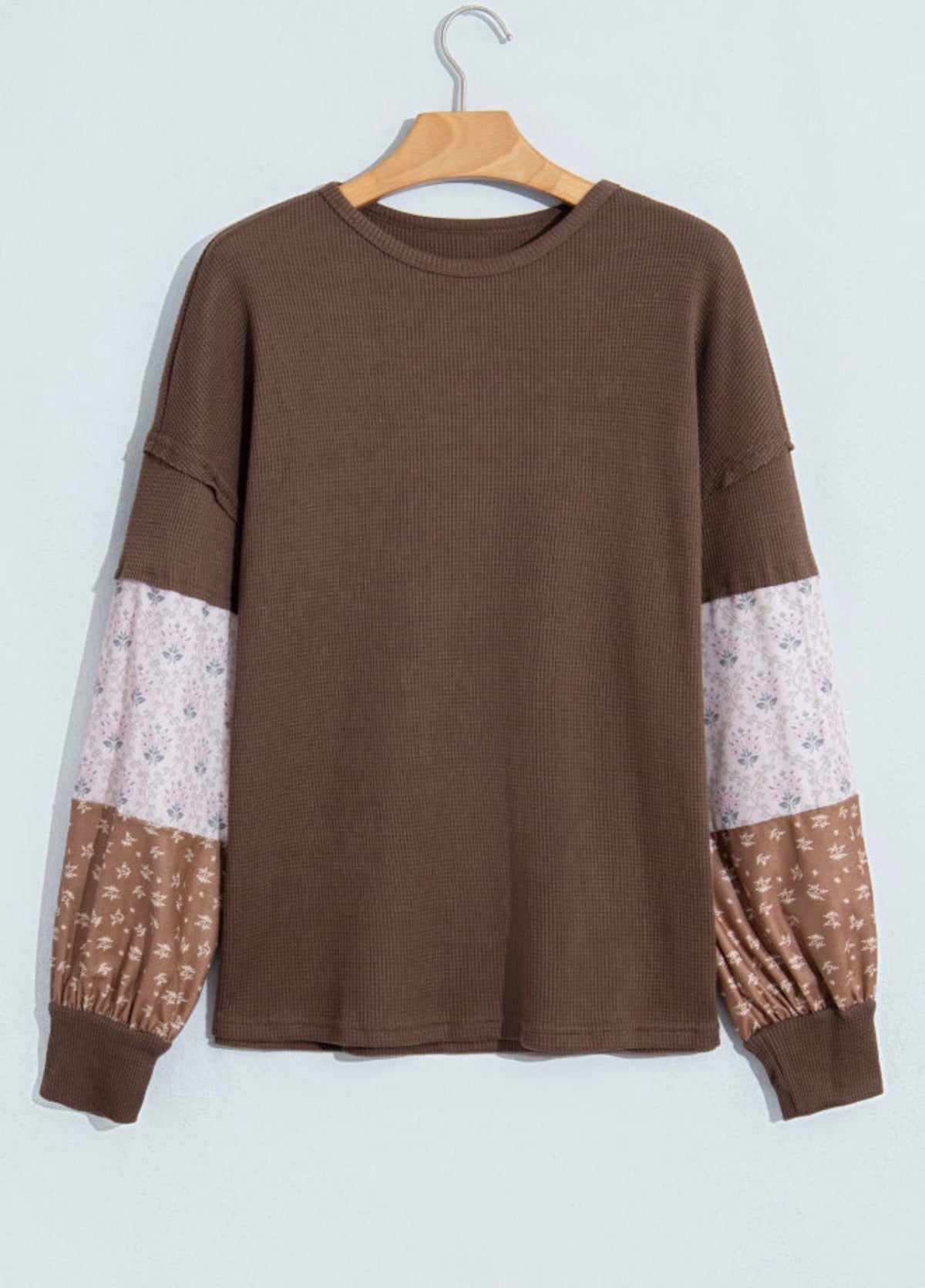 Colorblock floral top
