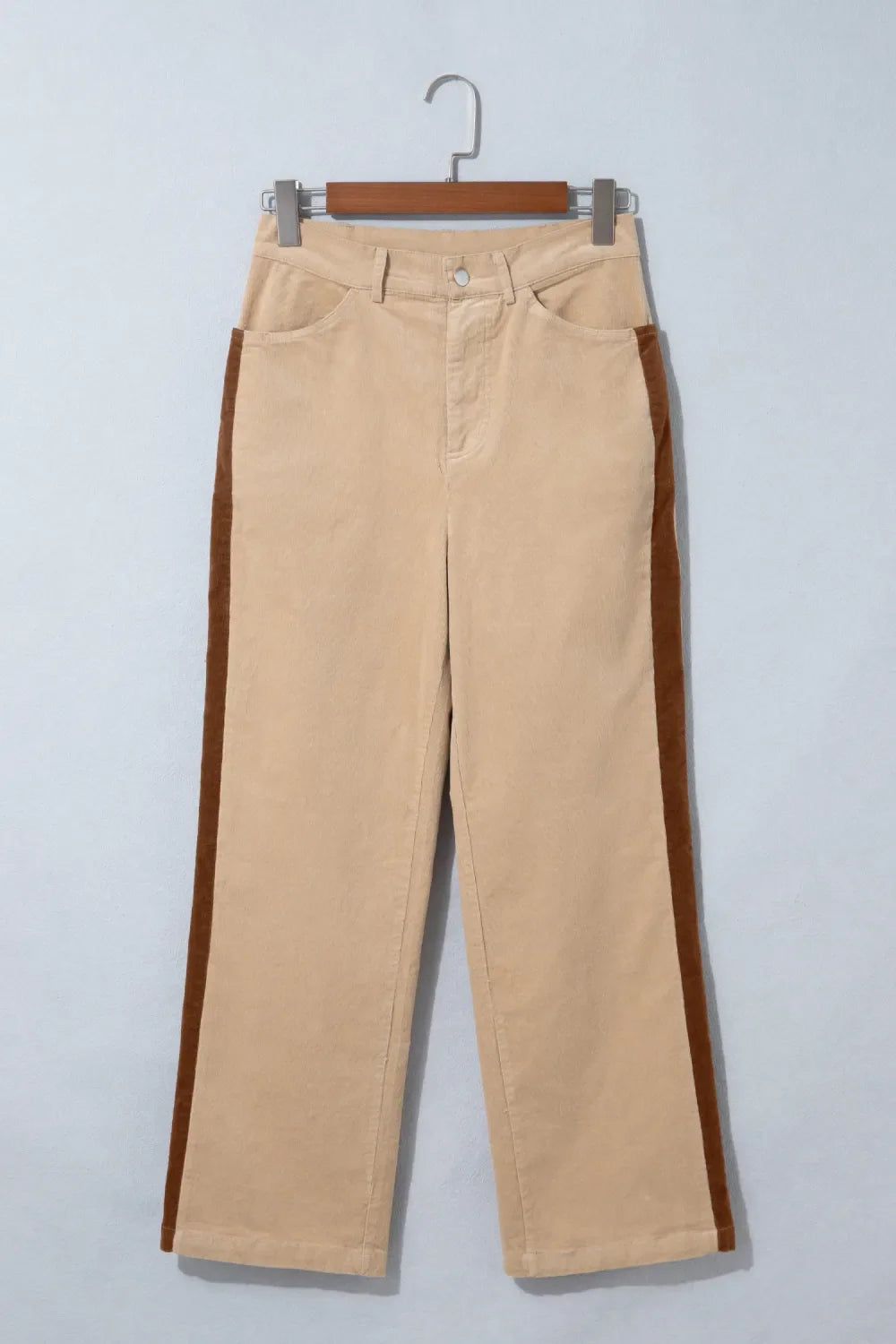 Corduroy Side Stripe Straight Leg Pants