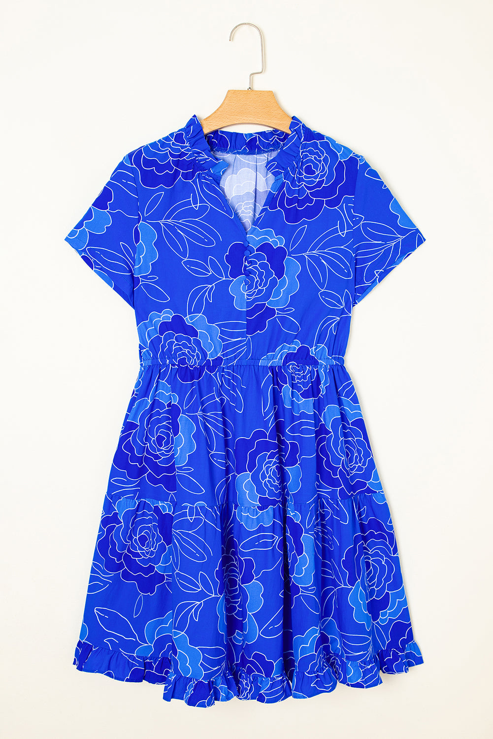 Blue Floral Ruffle Dress LT