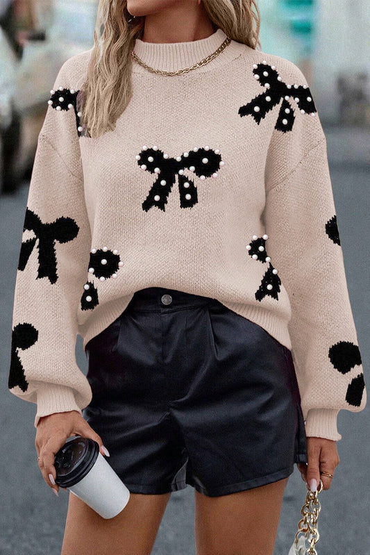 Pearl Bow Sweater LT