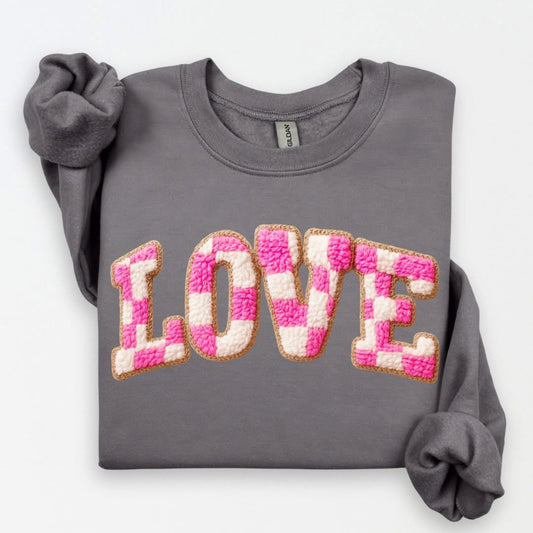 Checkered Love Sweatshirt.