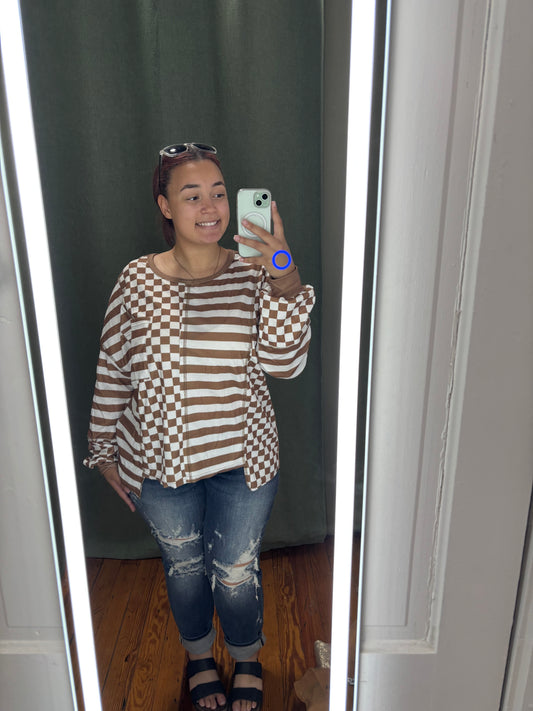 Stripe & Checkered Top
