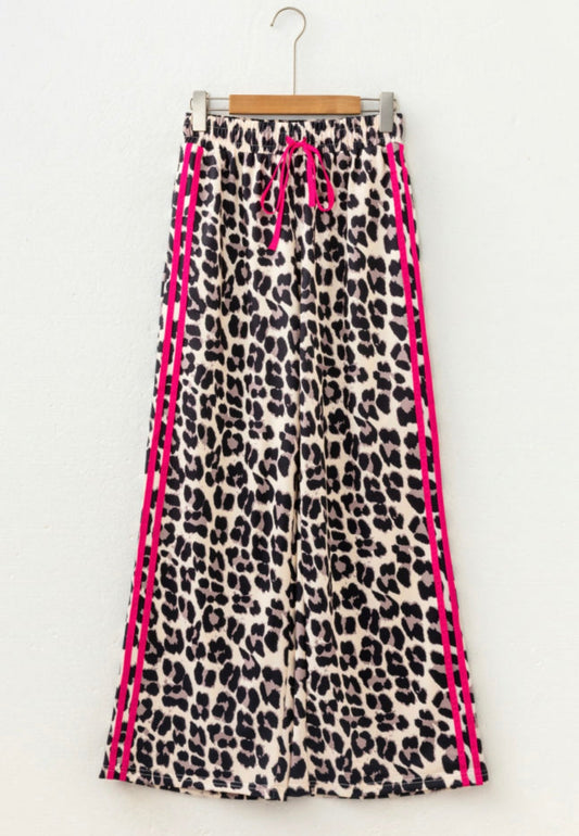 Pink Side Stripe Leopard Pants RTS