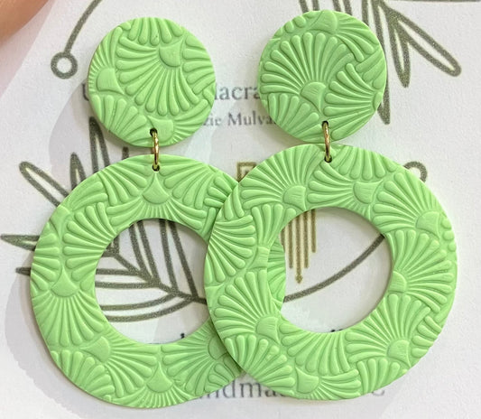 Green Round Earrings