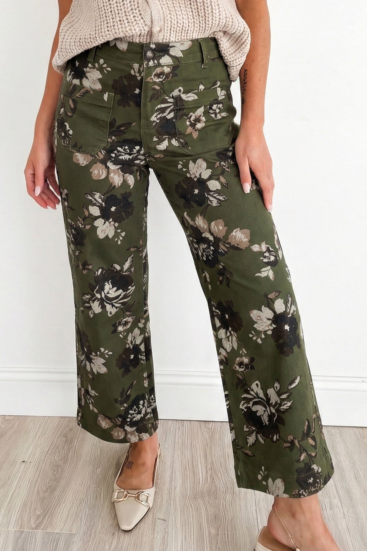 Green Vintage Floral Pant