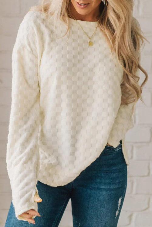 Beige checkered top