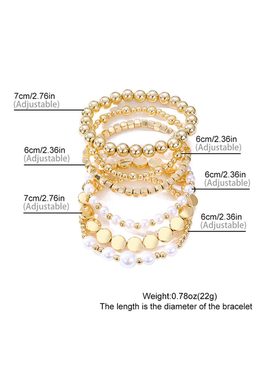 Gold Pearl Layered Bracelets December.