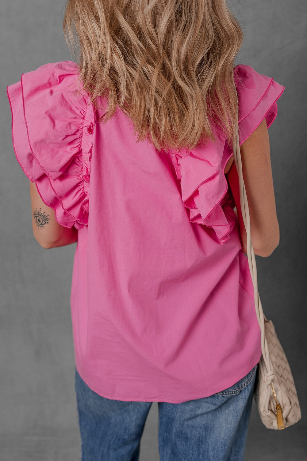 Pink Ruffle Sleeve Top LT