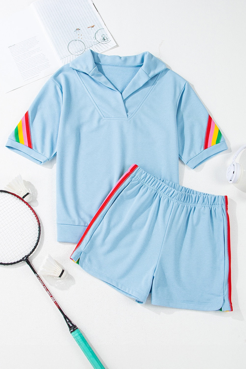 Blue Rainbow Collared Set LT