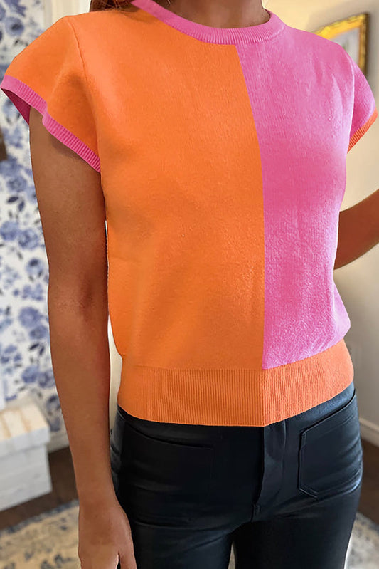Two Toned Sweater Top May.