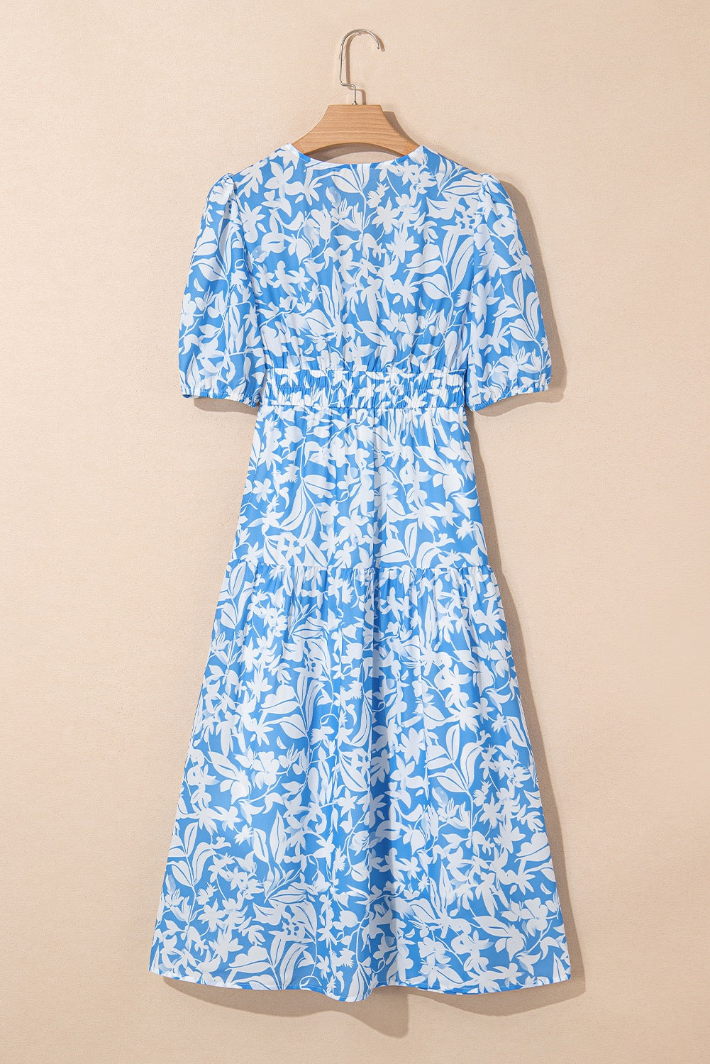 Sky Blue Floral Long Dress LT