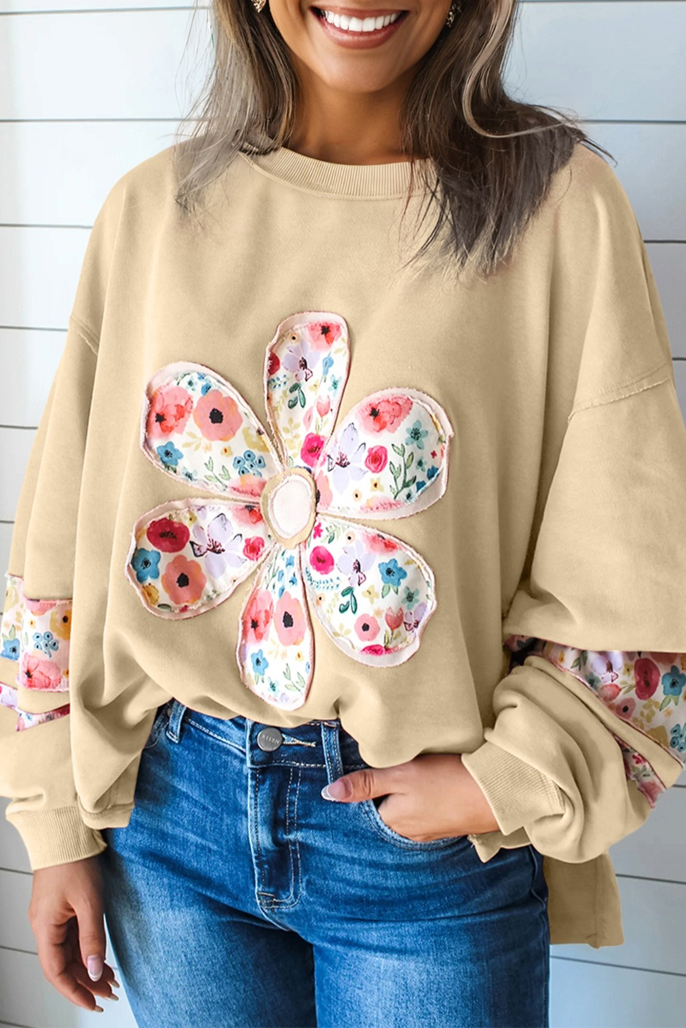 Floral Applique 🌸 Baggy Top *TWO COLORS* LT