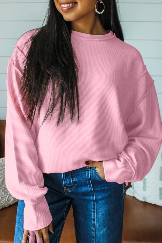 Pink Ribbed Baggy Pullover LT
