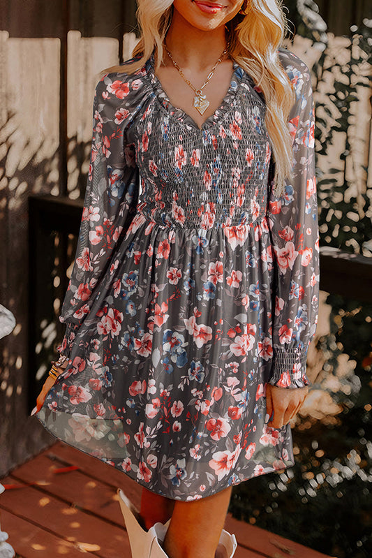 Smocked Floral Mesh Dress September.
