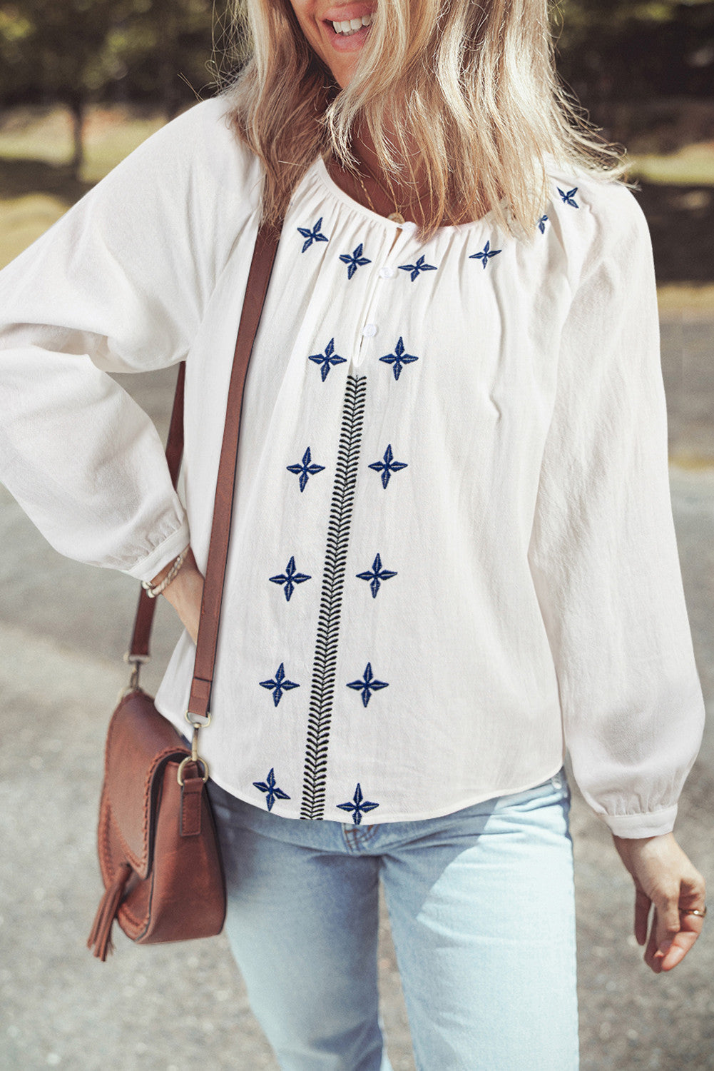 White Embroidered Blouse LT