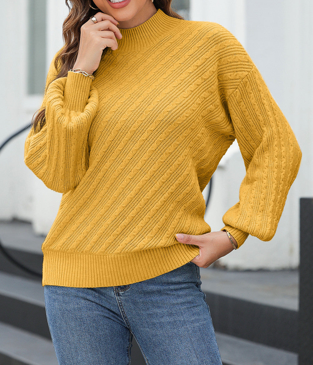 Yellow Textured Knit Sweater LT