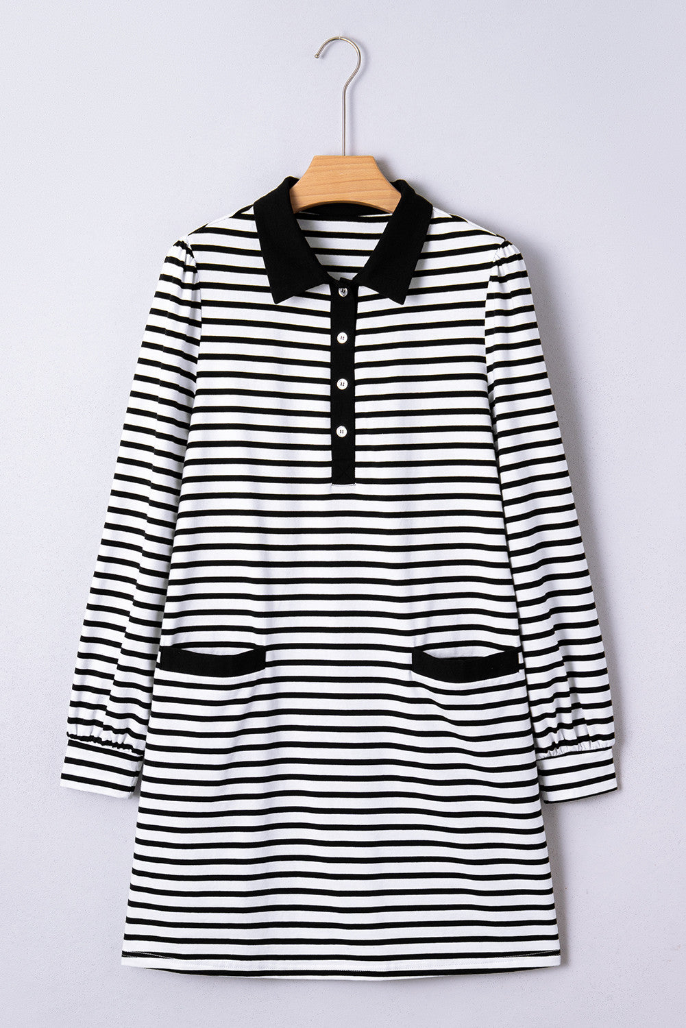 Stripe Collared T Shirt Dress LT