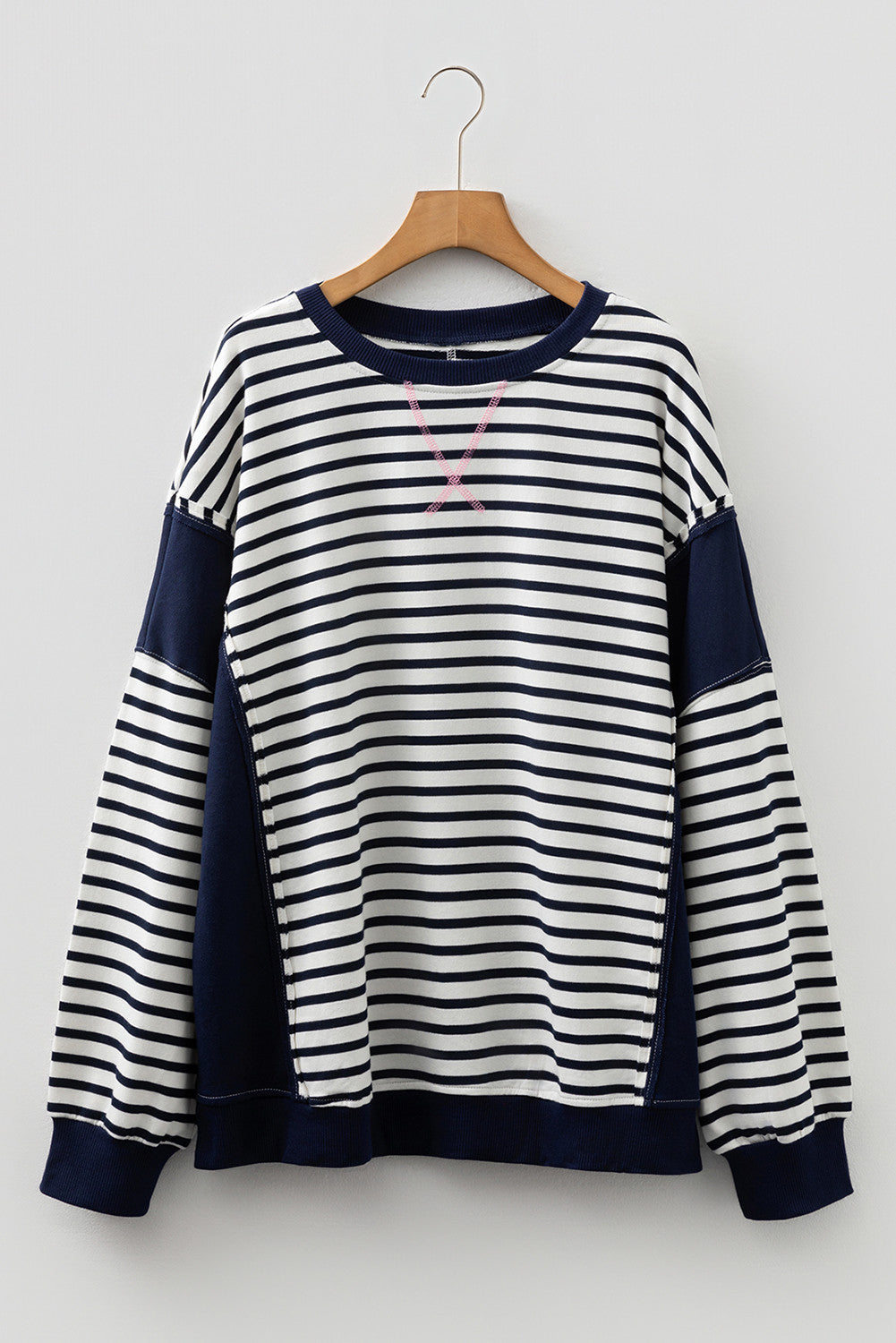 Blue Stripe Patchwork Sweatshirt RTS