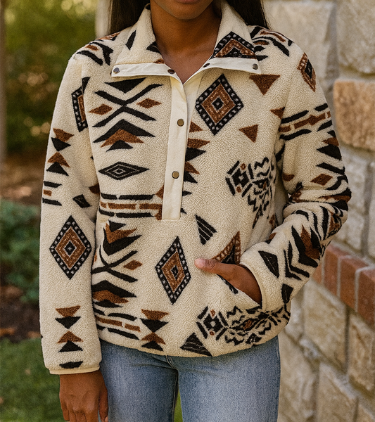 Black Western Aztec Sweatshirt LT